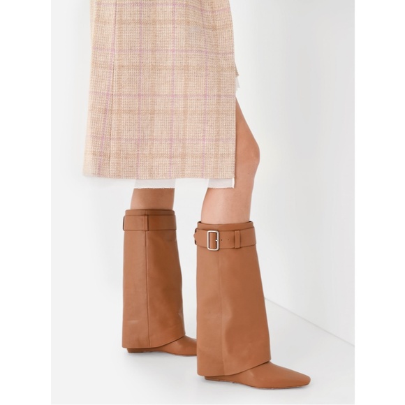 Jonathan Simkhai Freyja Belted Foldover Boots Toffee EU 37 NEW - Picture 1 of 17